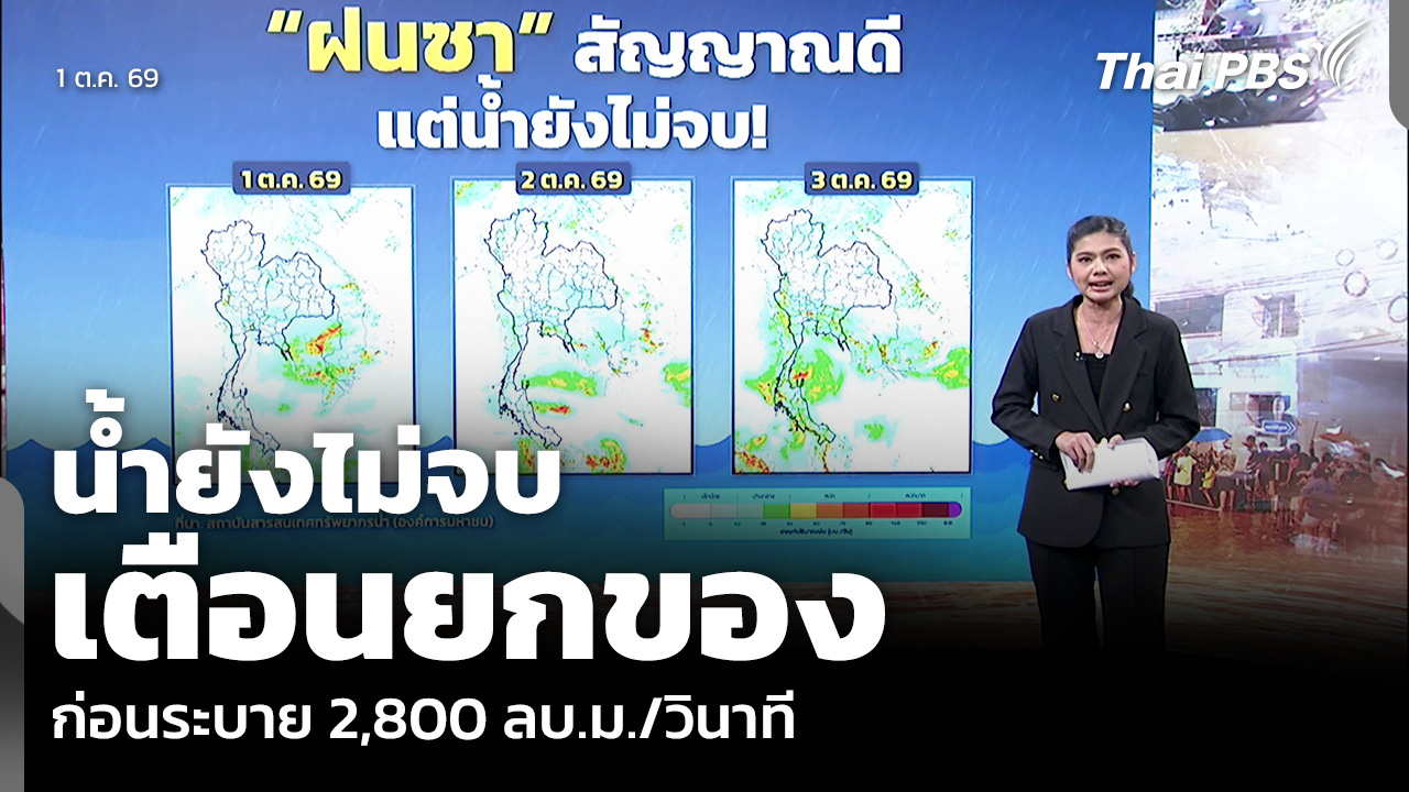 น้ำยังไม่จบ เตือนยกของก่อนระบาย 2,800 ลบ.ม./วินาที